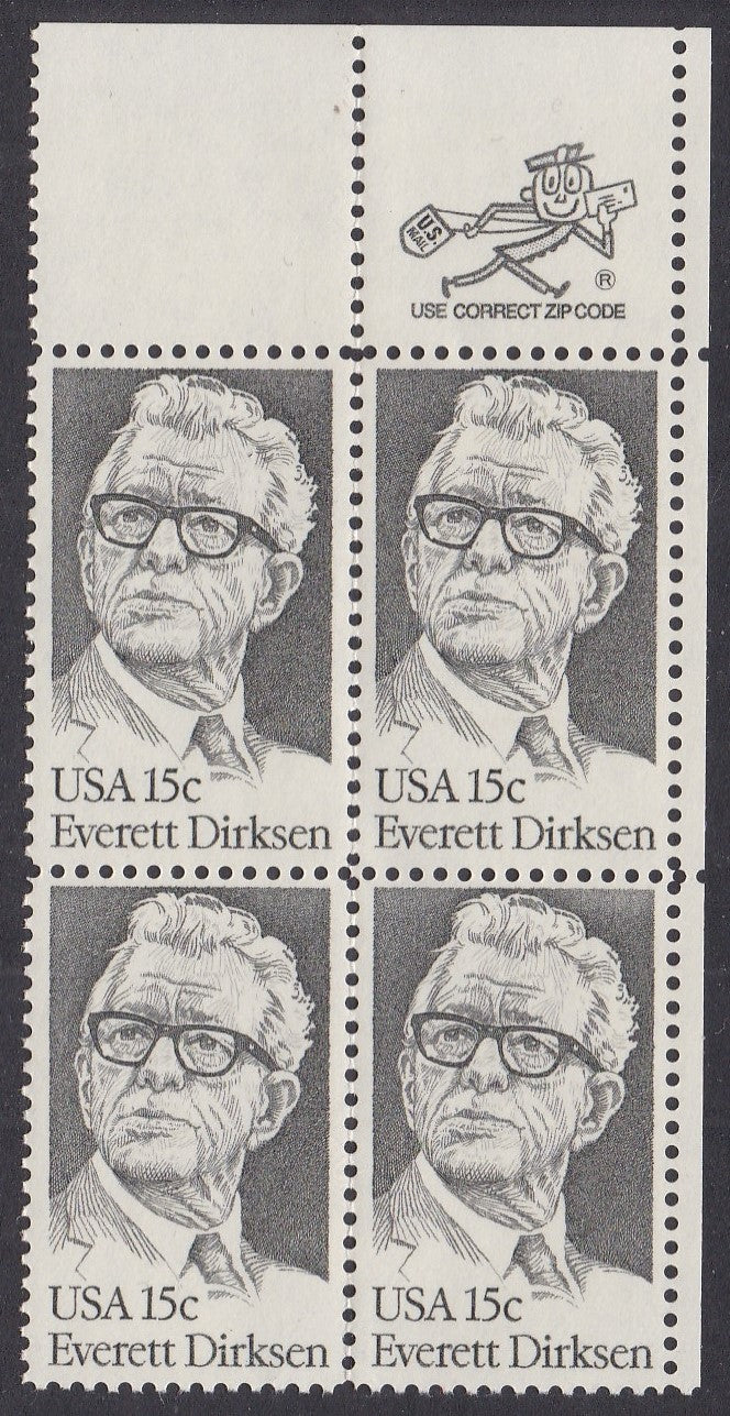 # 1874 (1981) Dirksen - Mr. Zip, BK/4, UR, MNH