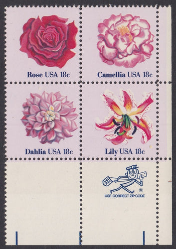 # 1876-79 (1981) Flowers - Mr. Zip, BK/4, LR, MNH