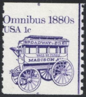 # 1897 (1983) 1880's Omnibus Coil - PS/1, #6 Top & Bottom, FVF MNH