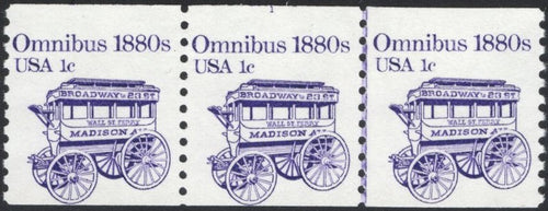 # 1897 (1983) 1880's Omnibus Coil - PS/2, #1 on Top, VF MNH
