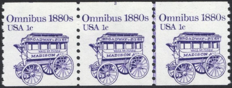 # 1897 (1983) 1880's Omnibus Coil - PS/3, #2 on Top, VF MNH