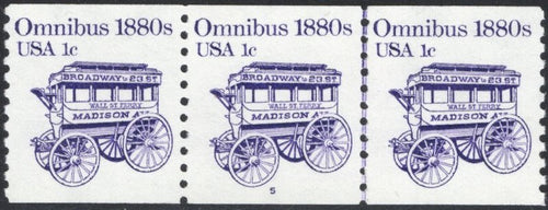 # 1897 (1983) 1880's Omnibus Coil - PS/3, #5, XF MNH