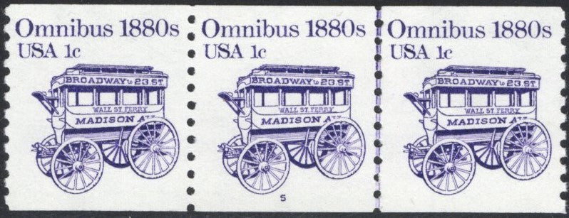 # 1897 (1983) 1880's Omnibus Coil - PS/3, #5, XF MNH
