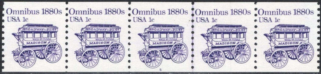 # 1897 (1983) 1880's Omnibus Coil - PS/5, #5, FVF MNH