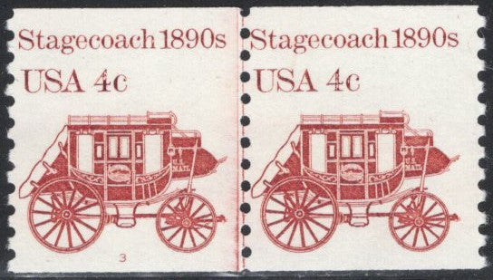 # 1898A (1982) 1890's Stagecoach - PS/2, #3, FVF MNH