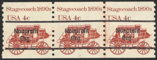 # 1898Ab (1982) 1890's Stagecoach, Precancel - PS/3, #3, Gap 2L, VF MNH