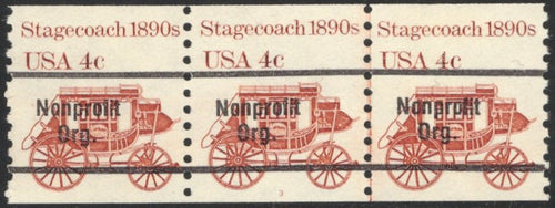 # 1898Ab (1982) 1890's Stagecoach, Precancel - PS/3, #3, VF/XF MNH