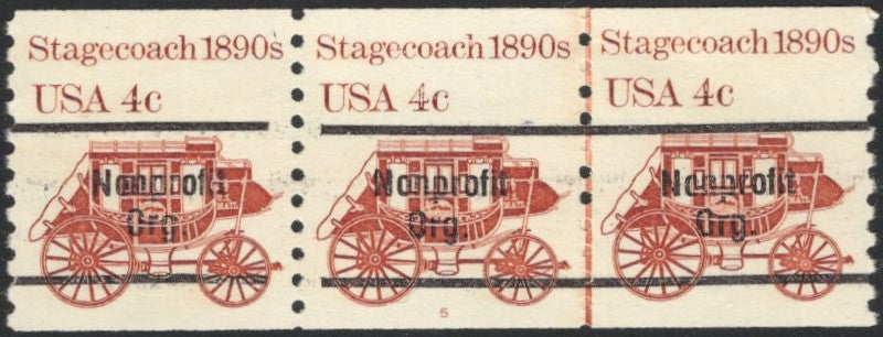 # 1898Ab (1982) 1890's Stagecoach, Precancel, Gap 1L - PS/3, #5, VF/XF MNH