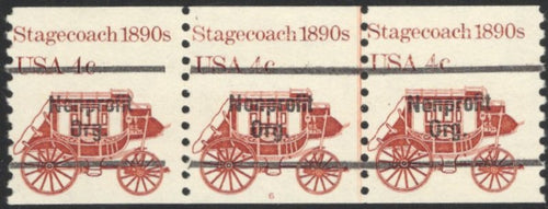 # 1898Ab (1982) 1890's Stagecoach, Precancel, Gap 1L - PS/3, #6, FVF MNH
