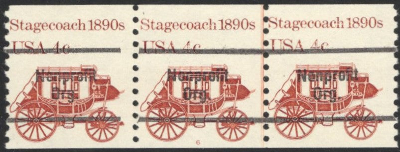 # 1898Ab (1982) 1890's Stagecoach, Precancel, Gap 1L - PS/3, #6, FVF MNH