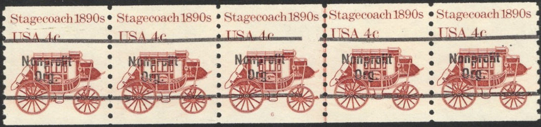 # 1898Ab (1982) 1890's Stagecoach, Precancel - PS/5, #6, XF MNH