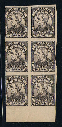 # 18L1 (1848) Bouton’s Local Post - BK/6, 2nd Reprint