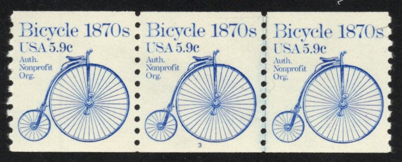 # 1901 (1982) 1870's Bicycle - PS/3, #3, XF MNH