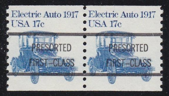 # 1906a (1981) 1917 Elecrtic Auto, Precancel, Type A, HB - Coil pr, MNH