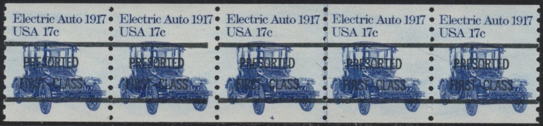# 1906a (1981) 1917 Electric Auto - PS/5, #4, Type A, Gap 1L, VF/XF MNH