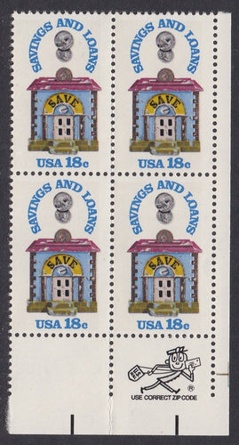 # 1911 (1981) Savings & Loan - Mr. Zip, BK/4, LR, MNH