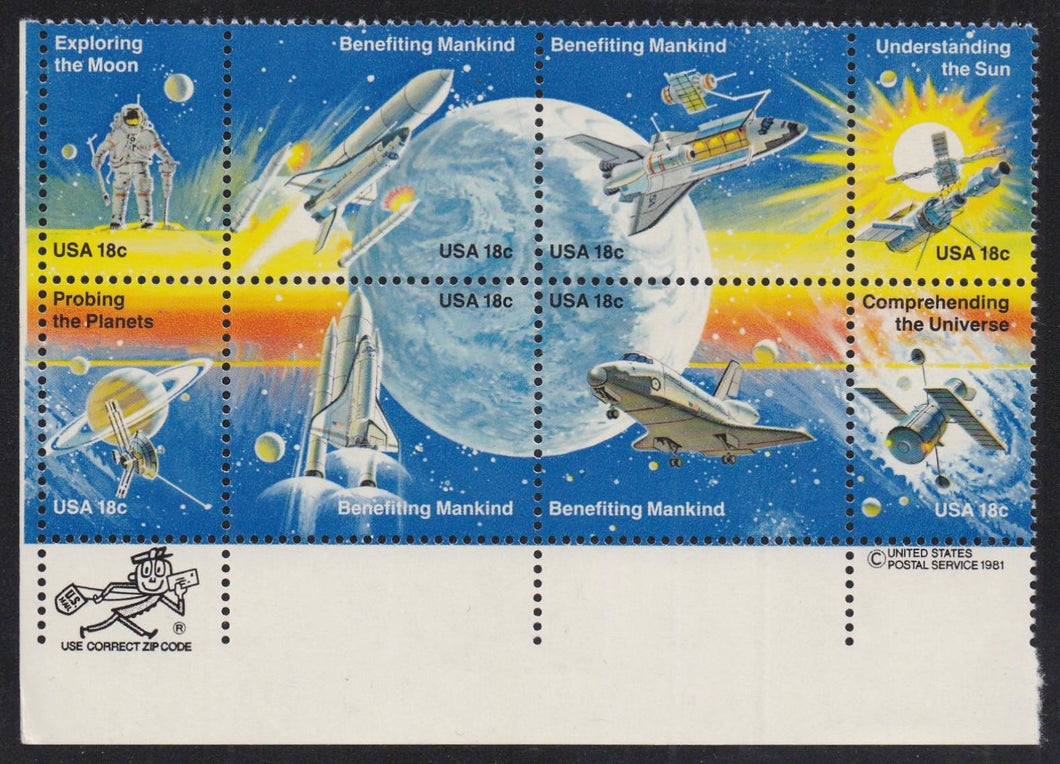 # 1912-19 (1981) Space - Mr. Zip, BK/8, LL, MNH