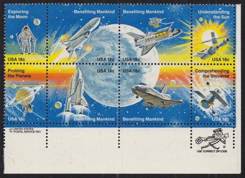 # 1912-19 (1981) Space - Mr. Zip, BK/8, LR, MNH