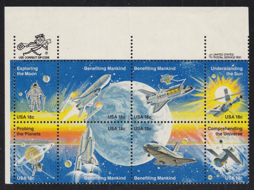 # 1912-19 (1981) Space - Mr. Zip, BK/8, UL, MNH