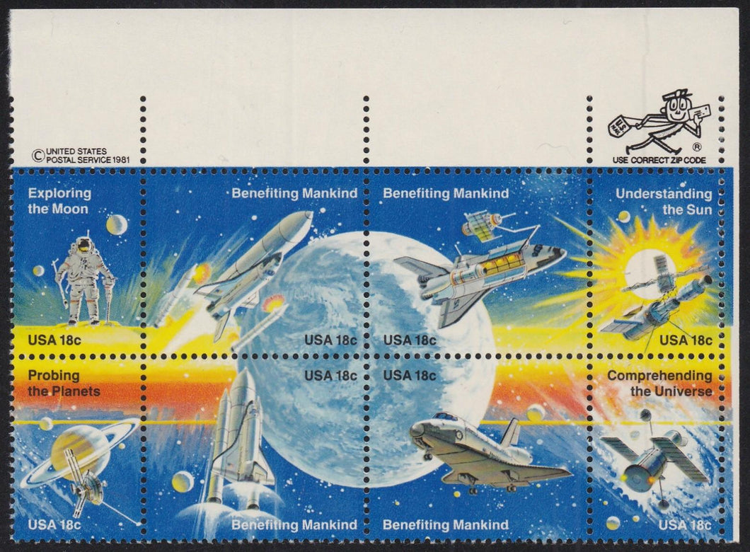 # 1912-19 (1981) Space - Mr. Zip, BK/8, UR, MNH