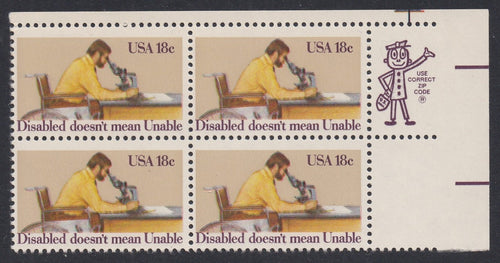 # 1925 (1981) Disabled - Mr. Zip, BK/4, UR, MNH