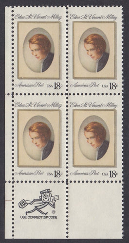 # 1926 (1981) Millay - Mr. Zip, BK/4, LL, MNH