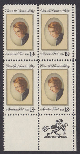 # 1926 (1981) Millay - Mr. Zip, BK/4, LR, MNH