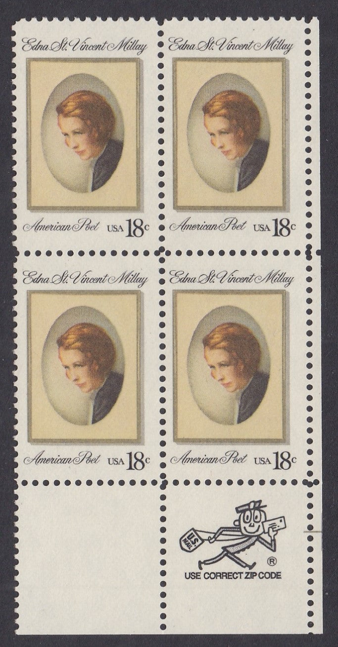 # 1926 (1981) Millay - Mr. Zip, BK/4, LR, MNH