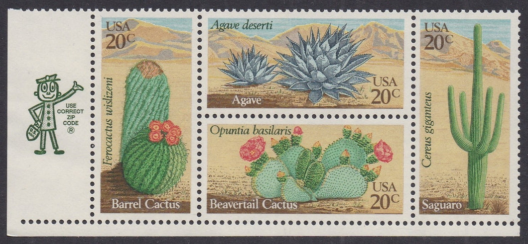 # 1942-45 (1981) Desert Plants - Mr. Zip, BK/4, LL, MNH