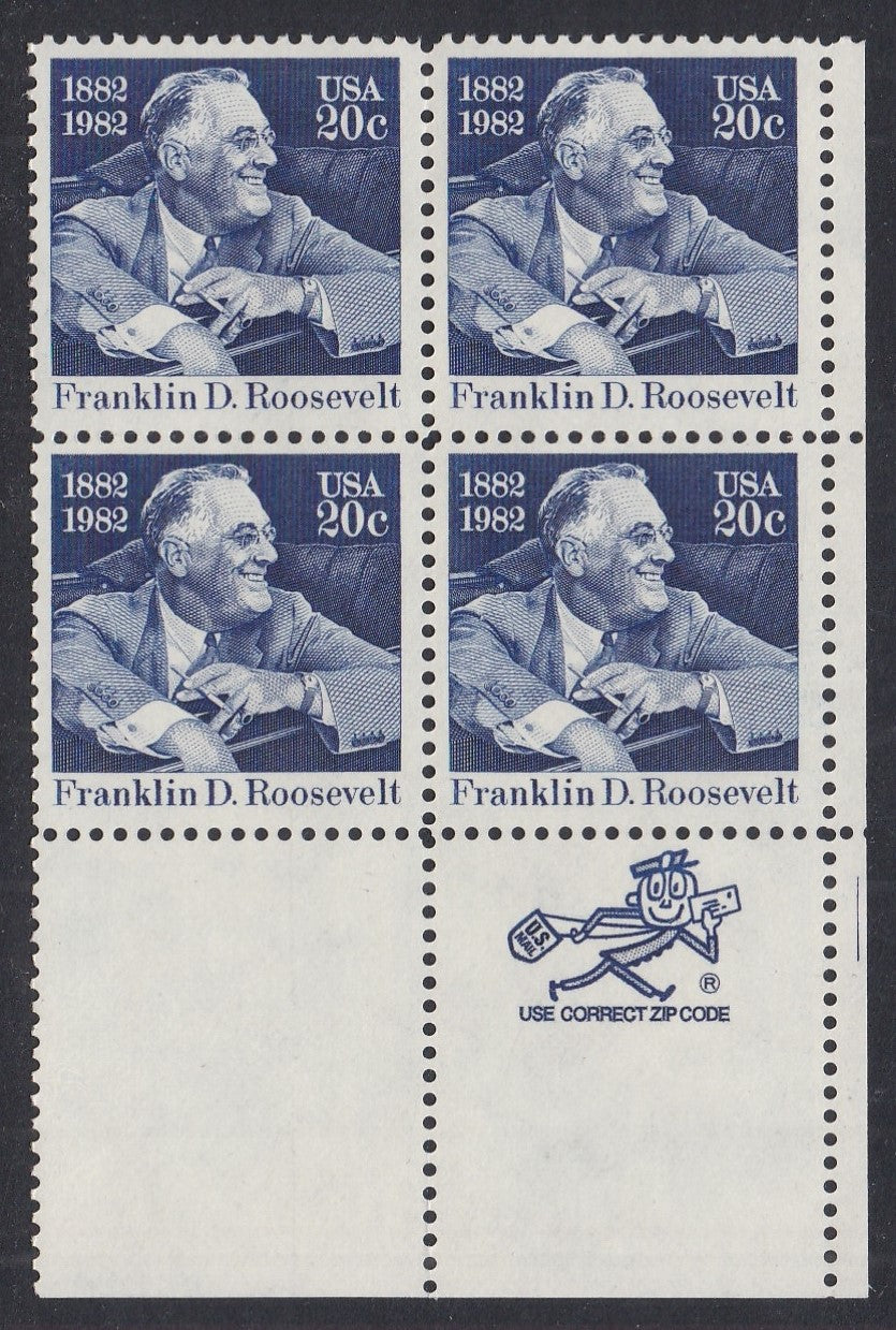 # 1950 (1982) FDR - Mr. Zip, BK/4, LR, MNH