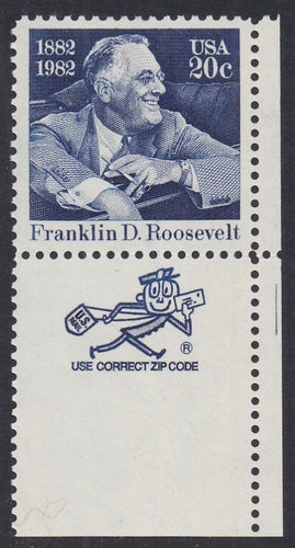 # 1950 (1982) FDR - Mr. Zip, Sgl, LR, MNH