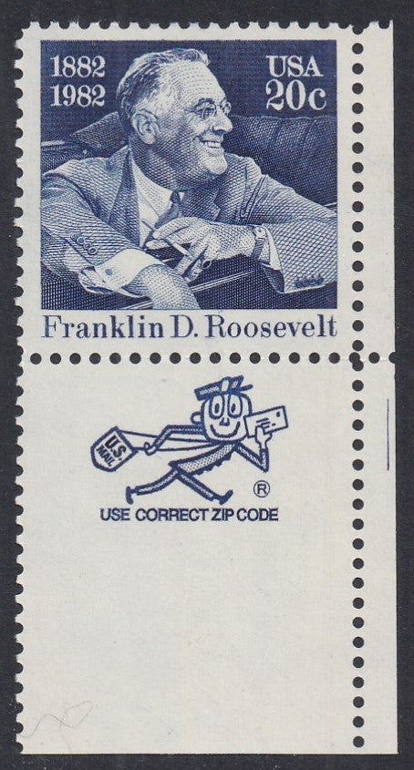 # 1950 (1982) FDR - Mr. Zip, Sgl, LR, MNH