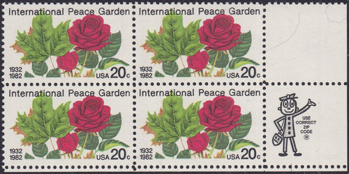 # 2014 (1982) Peace Garden - Mr. Zip, BK/4, LR, MNH