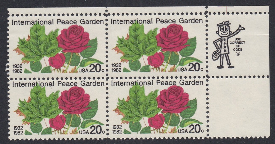 # 2014 (1982) Peace Garden - Mr. Zip, BK/4, UR, MNH