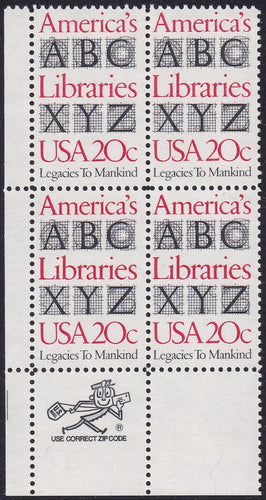 # 2015 (1982) Libraries - Mr. Zip, BK/4, LL, MNH
