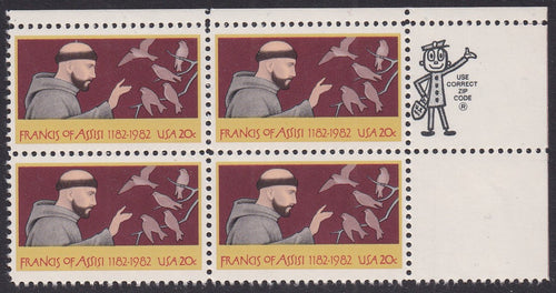 # 2023 (1982) Francis of Assisi - Mr. Zip, BK/4, UR, MNH