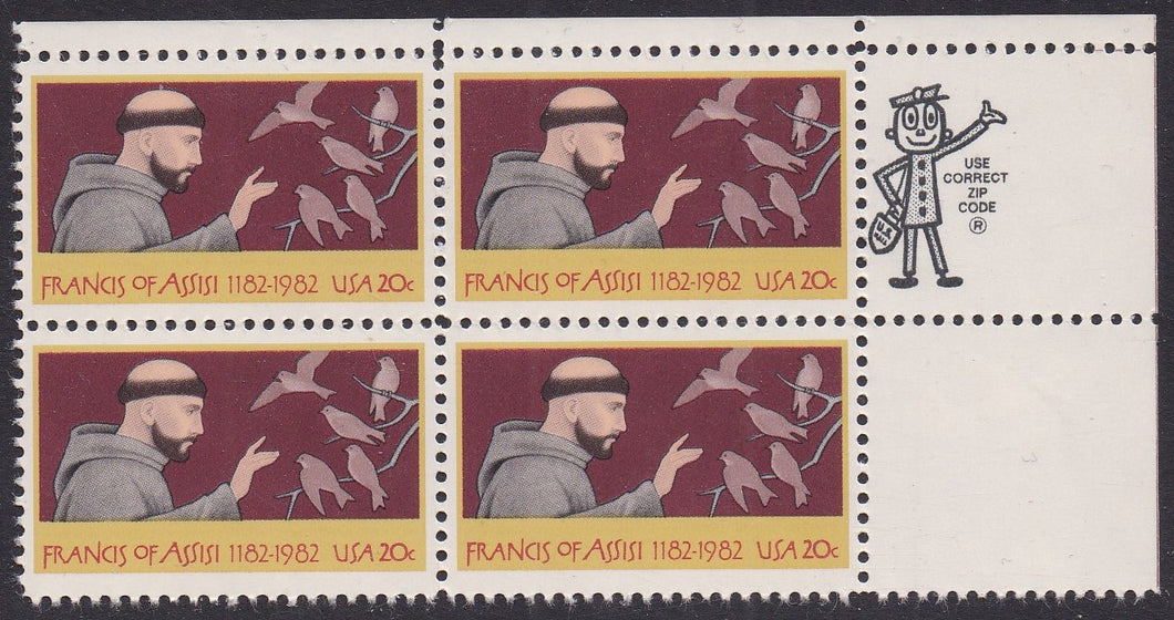 # 2023 (1982) Francis of Assisi - Mr. Zip, BK/4, UR, MNH