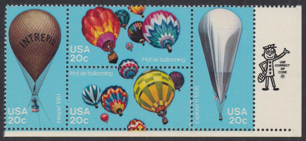 # 2032-35 (1983) Balloons - Mr. Zip, BK/4, LR, MNH