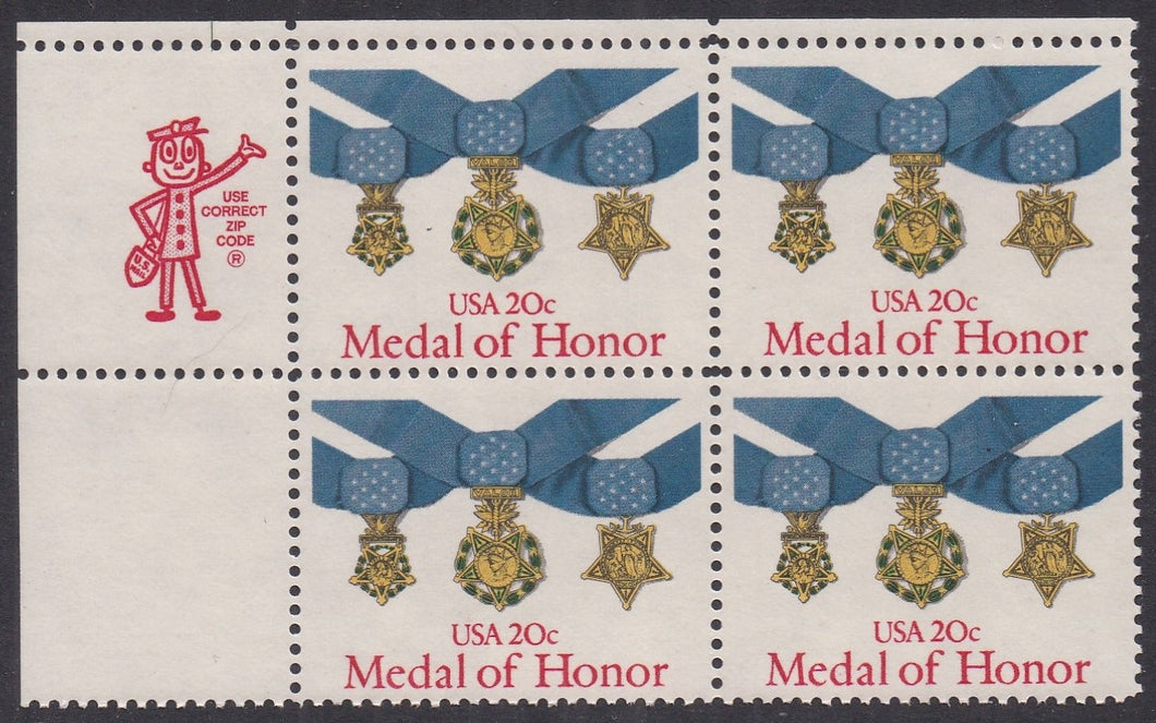 # 2045 (1983) Medal of Honor - Mr. Zip, BK/4, UL, MNH
