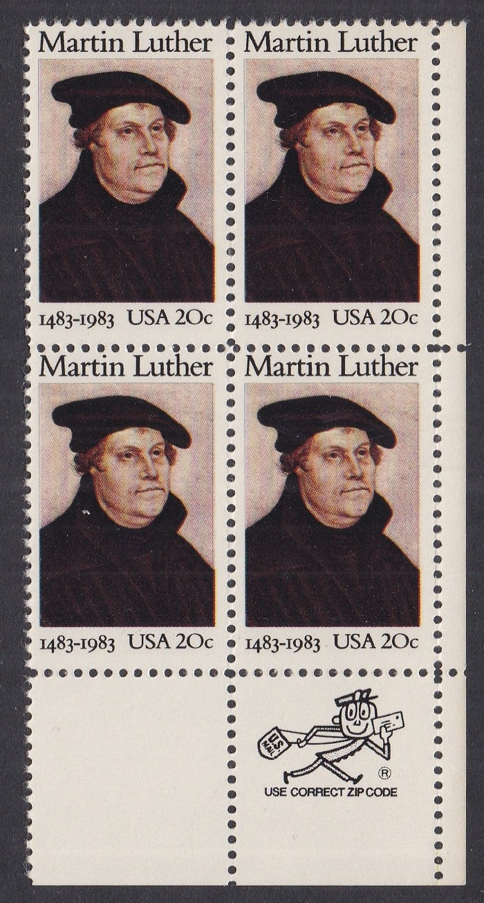 # 2065 (1983) Luther - Mr. Zip, BK/4, LR, MNH