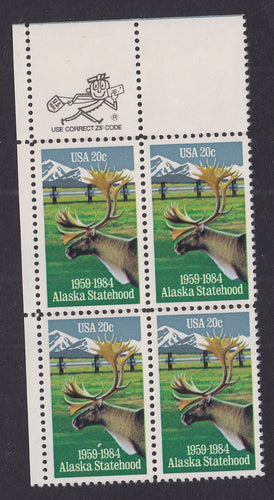 # 2066 (1984) Alaska - Mr. Zip, BK/4, UL, MNH