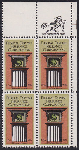 # 2071 (1984) FDIC - Mr. Zip, BK/4, UR, MNH