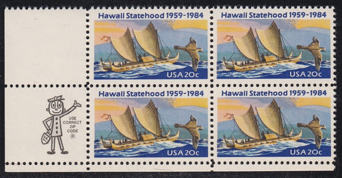 # 2080 (1984) Hawaii - Mr. Zip, BK/4, LL, MNH
