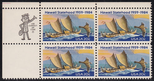 # 2080 (1984) Hawaii - Mr. Zip, BK/4, UL, MNH
