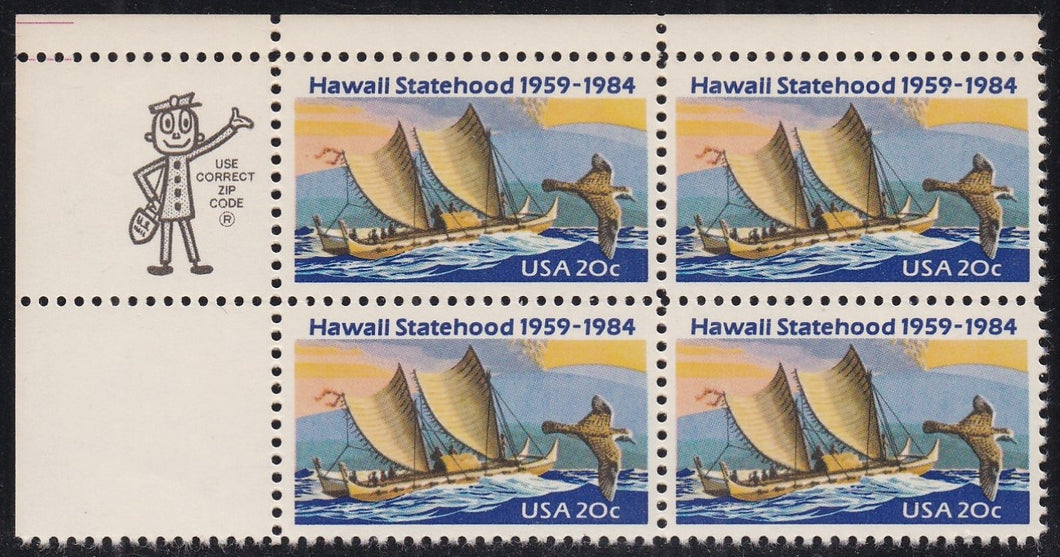 # 2080 (1984) Hawaii - Mr. Zip, BK/4, UL, MNH