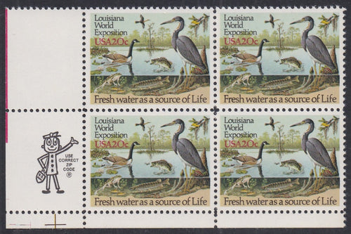 # 2086 (1984) Louisiana Expo - Mr. Zip, BK/4, LL, MNH