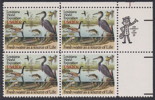 # 2086 (1984) Louisiana Expo - Mr. Zip, BK/4, UR, MNH