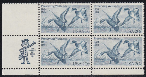 # 2092 (1984) Mallards - Mr. Zip, BK/4, LL, MNH