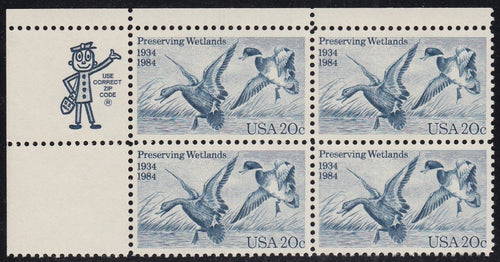 # 2092 (1984) Mallards - Mr. Zip, BK/4, UL, MNH