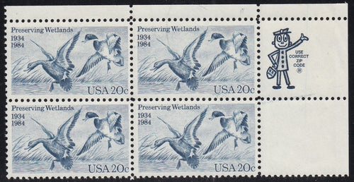 # 2092 (1984) Mallards - Mr. Zip, BK/4, UR, MNH
